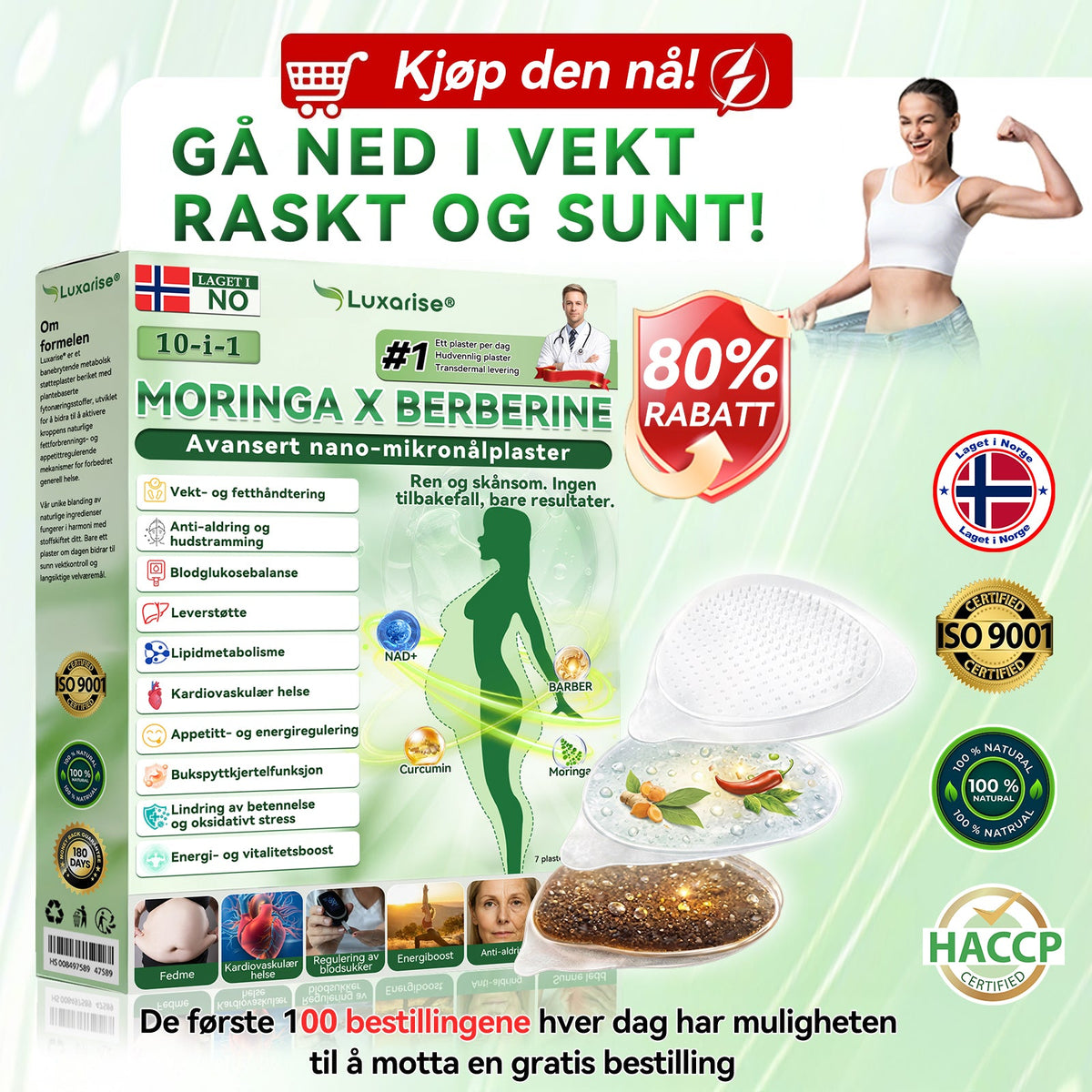 Offisielt ekte produkt✅𝐿𝑢𝑥𝑎𝑟𝑖𝑠𝑒® 𝑀𝑜𝑟𝑖𝑛𝑔𝑎 x 𝐵𝑒𝑟𝑏𝑒𝑟𝑖𝑛𝑒 10-𝑖-1 𝖠𝑣𝑎𝑛𝑠𝑒𝑟𝑡 𝑛𝑎𝑛𝑜-𝑚𝑖𝑘𝑟𝑜𝑛å𝑙𝑒𝑝𝑙𝑎𝑠𝑡𝑒𝑟 (𝑏𝑎𝑟𝑒 é𝑛 𝑔𝑎𝑛𝑔 𝑑𝑎𝑔𝑙𝑖𝑔, 𝑠𝑦𝑛𝑙𝑖𝑔𝑒 𝑒𝑛𝑑𝑟𝑖𝑛𝑔𝑒𝑟 𝑖 𝑙ø𝑝𝑒𝑡 𝑎𝑣 7 𝑑𝑎𝑔𝑒𝑟)🥦