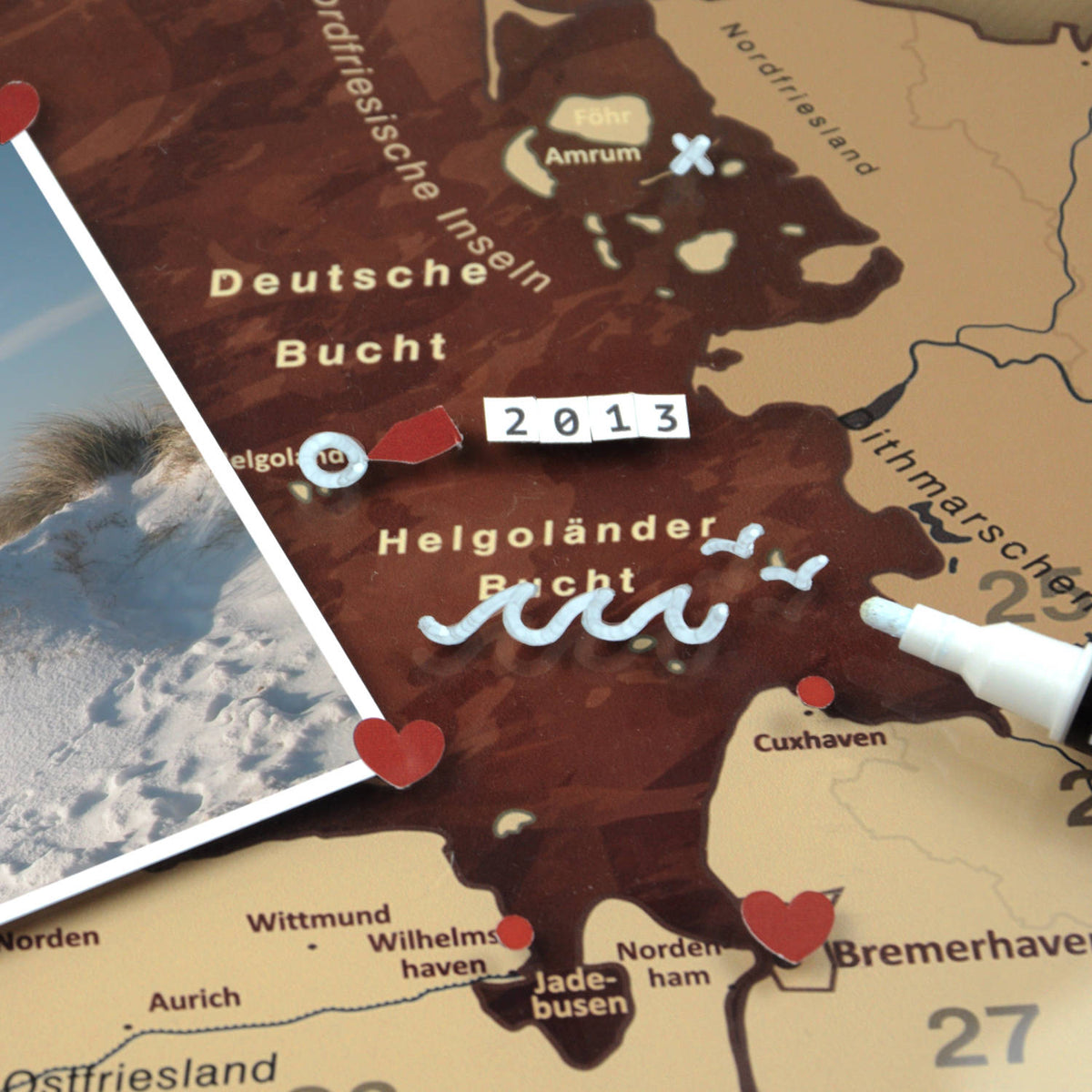 Magnetisches Glasbild - Deutschlandkarte Antik